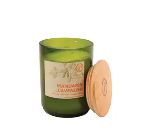 Green Recycled Glass Candle - Mandarin + Lavender (226g) 8oz