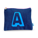 Initial Denim Pouch